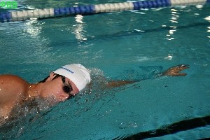 Patrick beim Einschwimmen