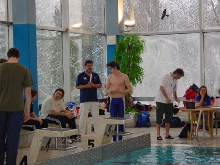 Patrick kurz vor dem Start über 4 x 100 m Brust