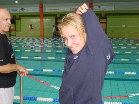 Janine beim Aufwrmen