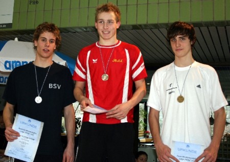 Siegerehrung ber 400 m Lagen 3. Platz