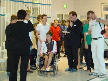 Ehrung der erfolgreichen Teilnehmerin bei der Behindertenolympiade
