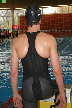 Kurz vor dem Start über 400m Freistil