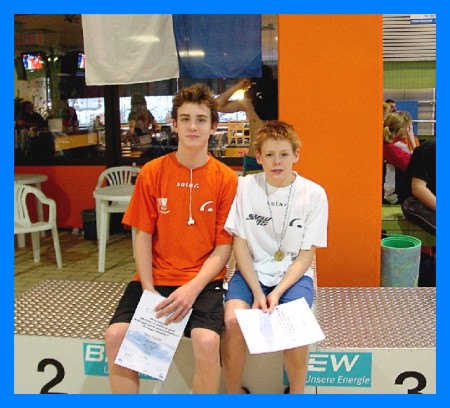 Zwei langjhrige Schwimmfreunde holen Silber (Patrick) und Bronze (Oliver Kling) ber 1500m Freistil