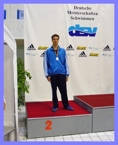 Markus bei der Siegerehrung ber 200 m Freistil