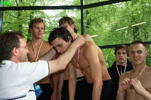 Siegerehrung 4 x 100m Freistil - Platz 1