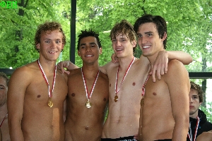 Siegerehrung 4 x 100m Freistil - Platz 1