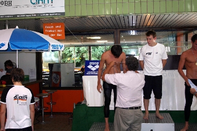 Siegerehrung ber 400m Freistil