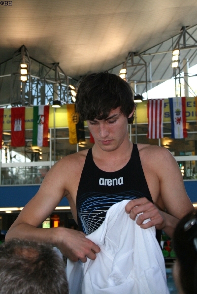 Vor dem Finallauf über 200m Lagen